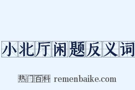 小北厅闲题反义词是什么意思的图片